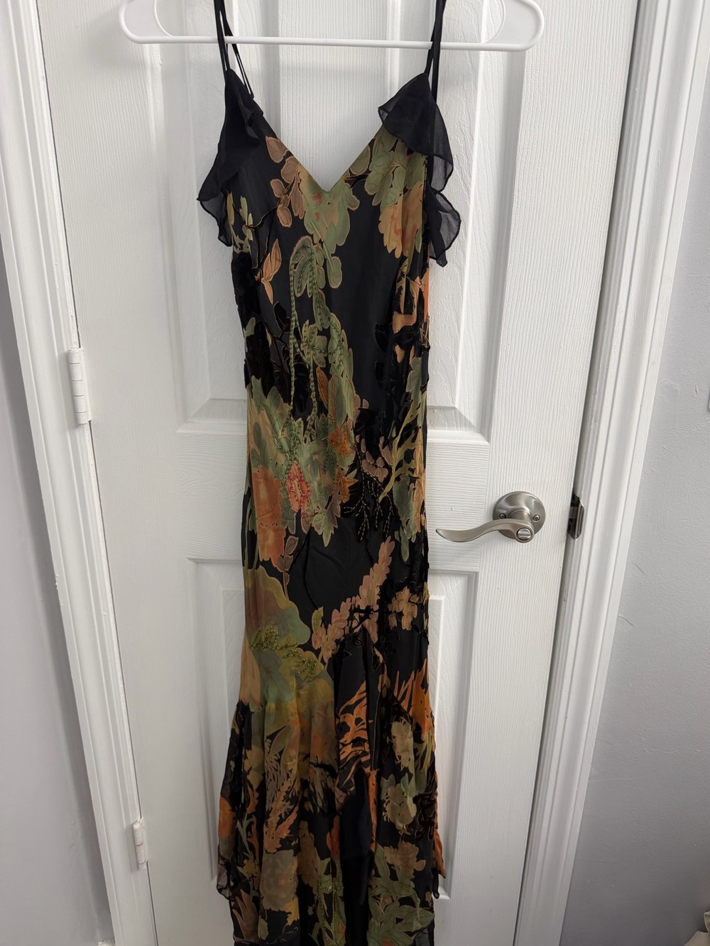 Vintage 90s/Y2k style Black Floral Slip Dress
